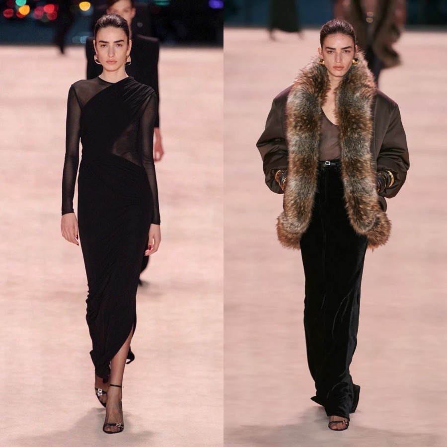ECE & ESIN walking for SAINT LAURENT Fall/Winter 2022-23 ★